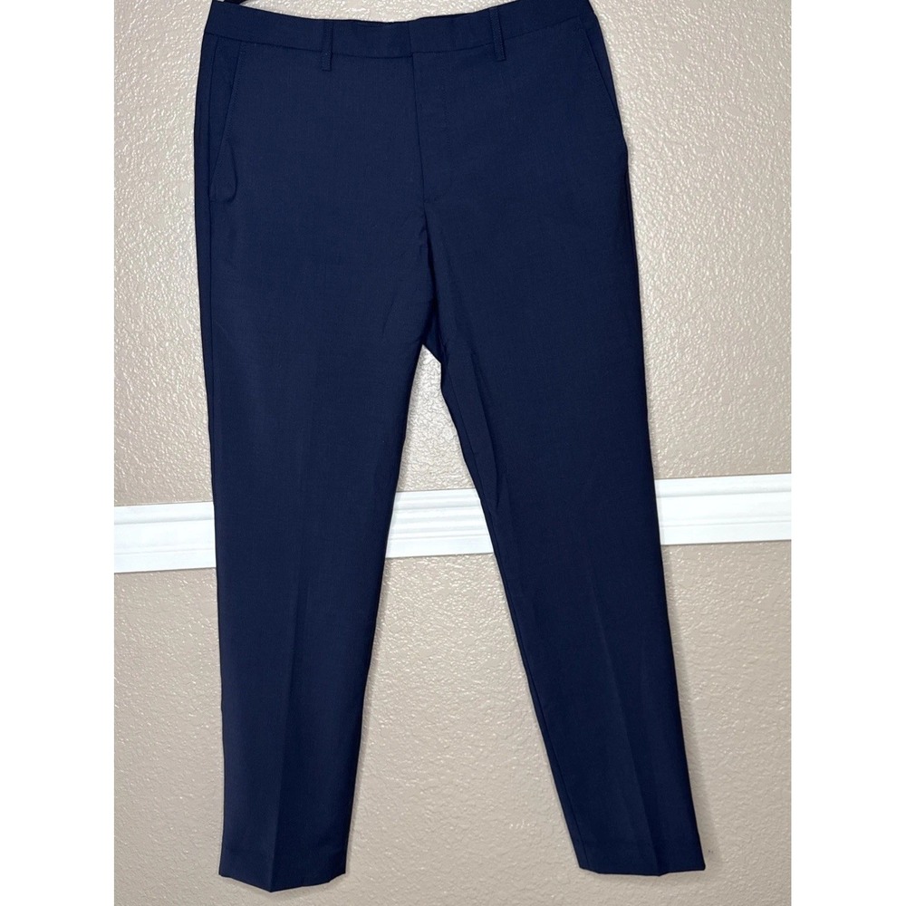 J Crew Thompson Pants Wool Blend Mens 33x32 Blue Tapered  Classy Preppy